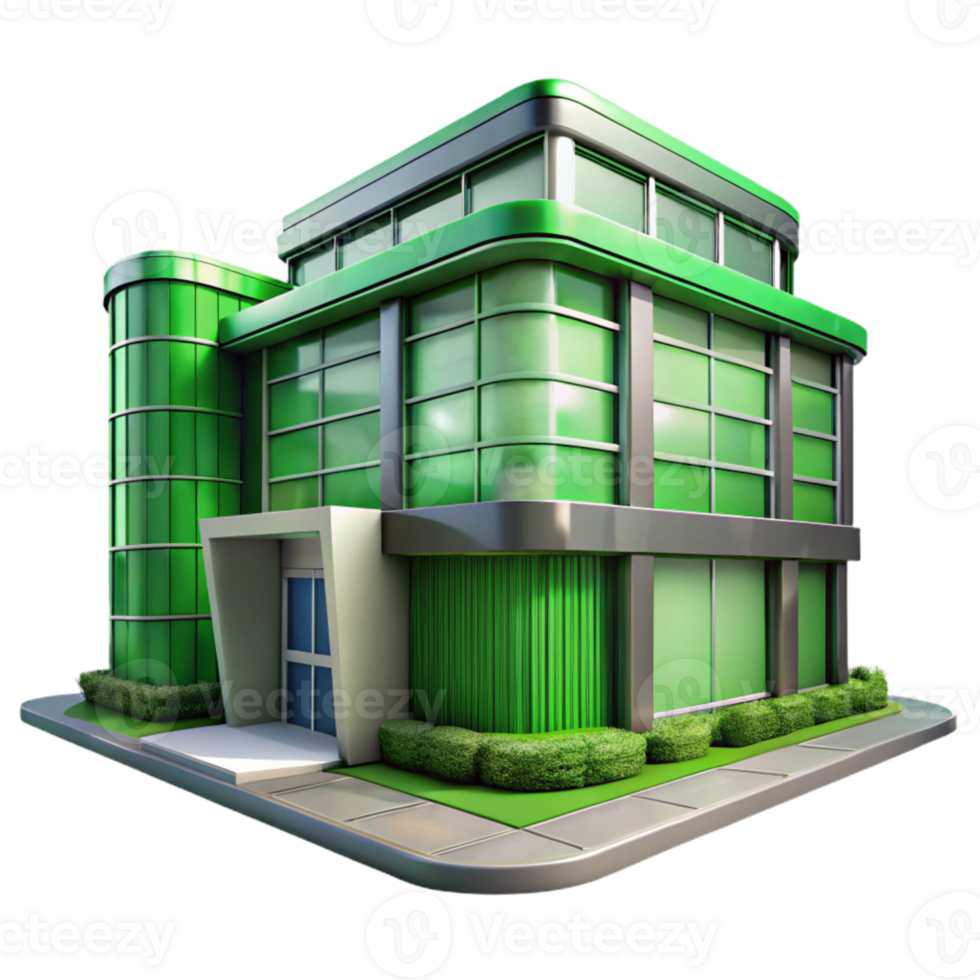wonderful minimalist Modern City Building with Vertical Garden Transparent Background exclusive png