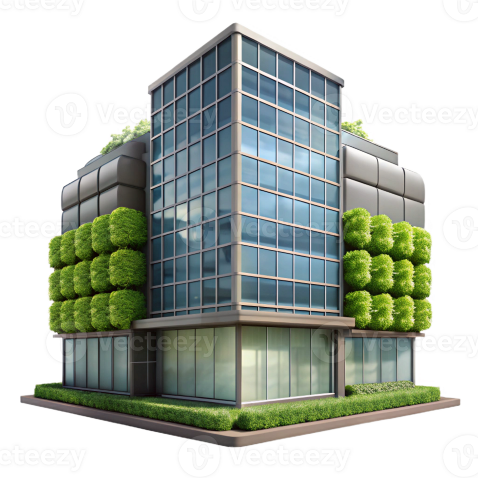 extraordinary traditional Modern City Building with Vertical Garden Transparent Background authentic png