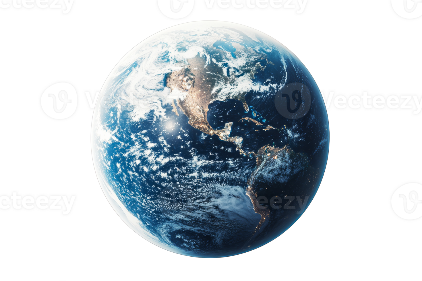 Visão do terra a partir de espaço com Claro atmosférico detalhes png