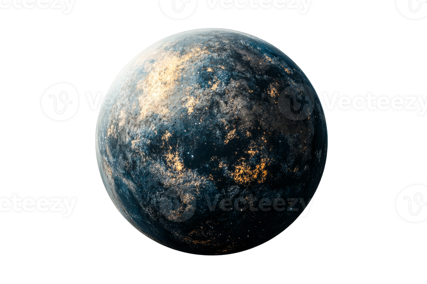 Distant celestial body with surface details png