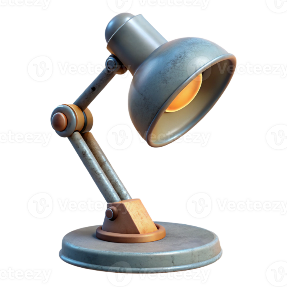 vibrant rustic Modern Desk Lamp Adjustable Arm Transparent Background premium png