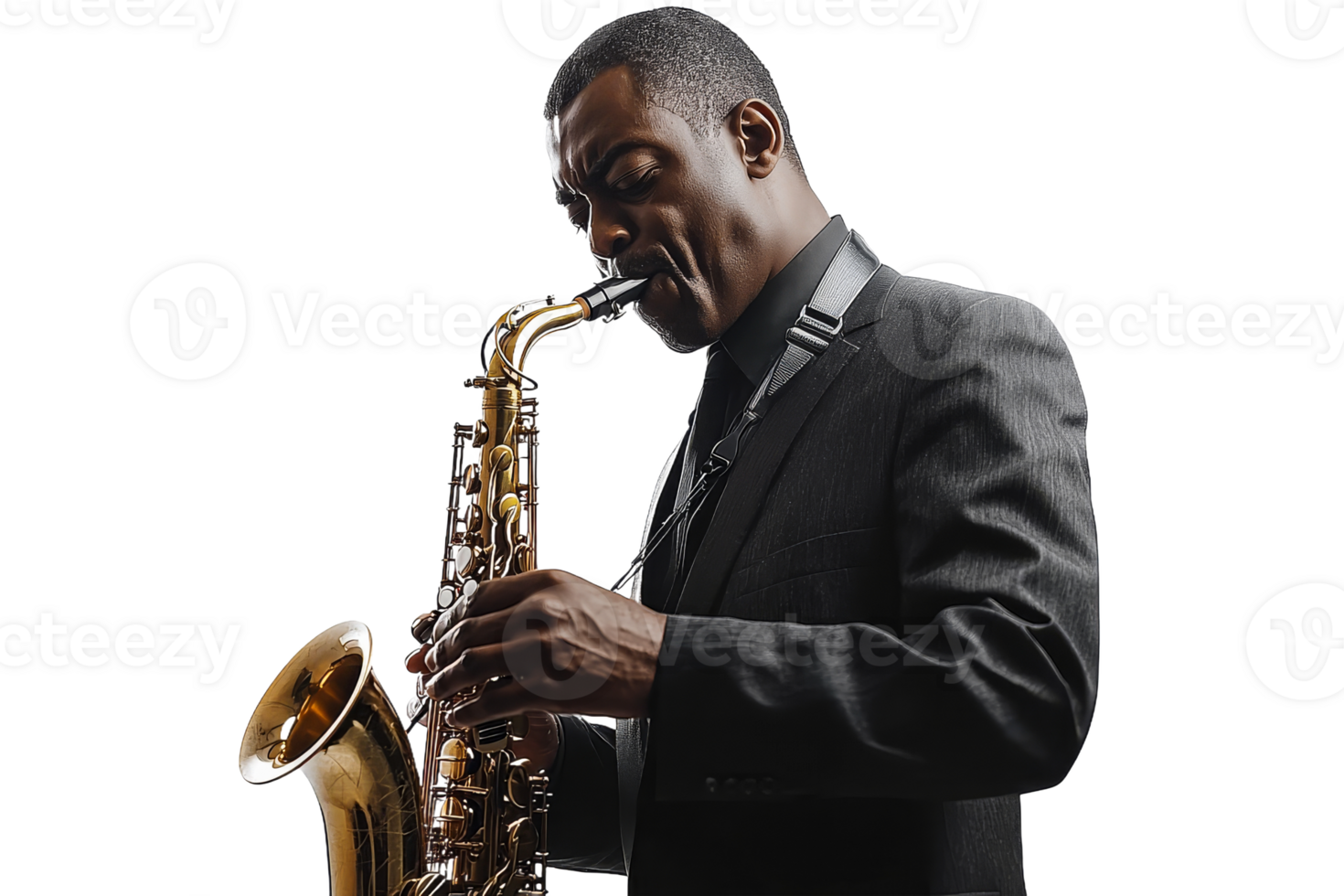Saxophonist performs soulful music with passion and skill png