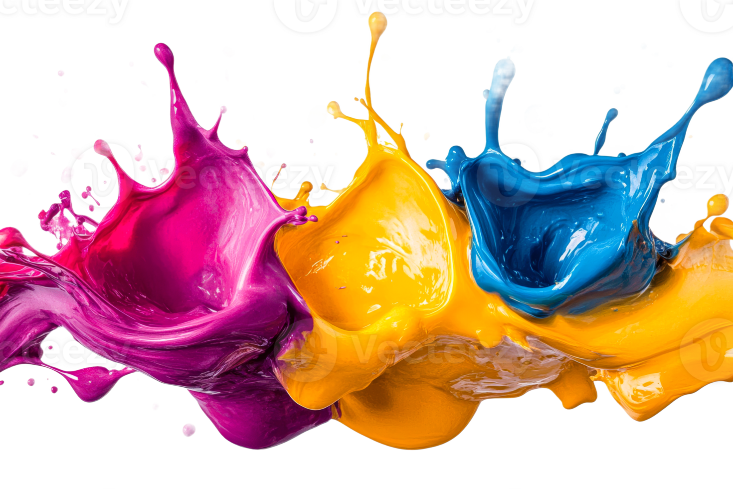 Colorful paint splashes create artistic dynamic effect png