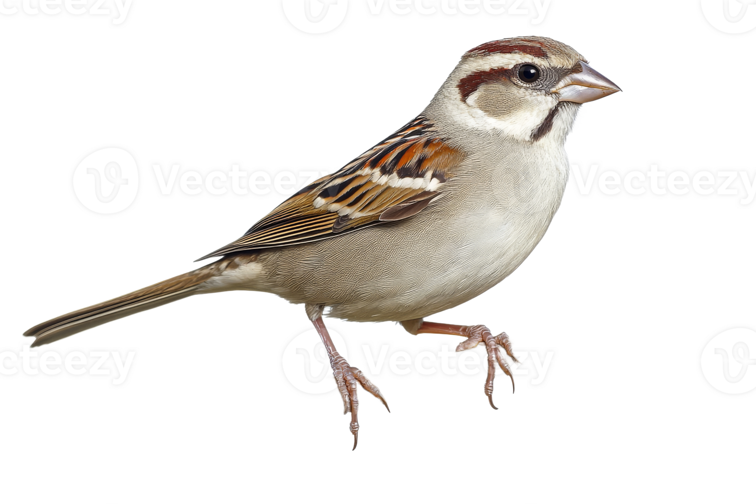 Sparrow standing on a transparent background png