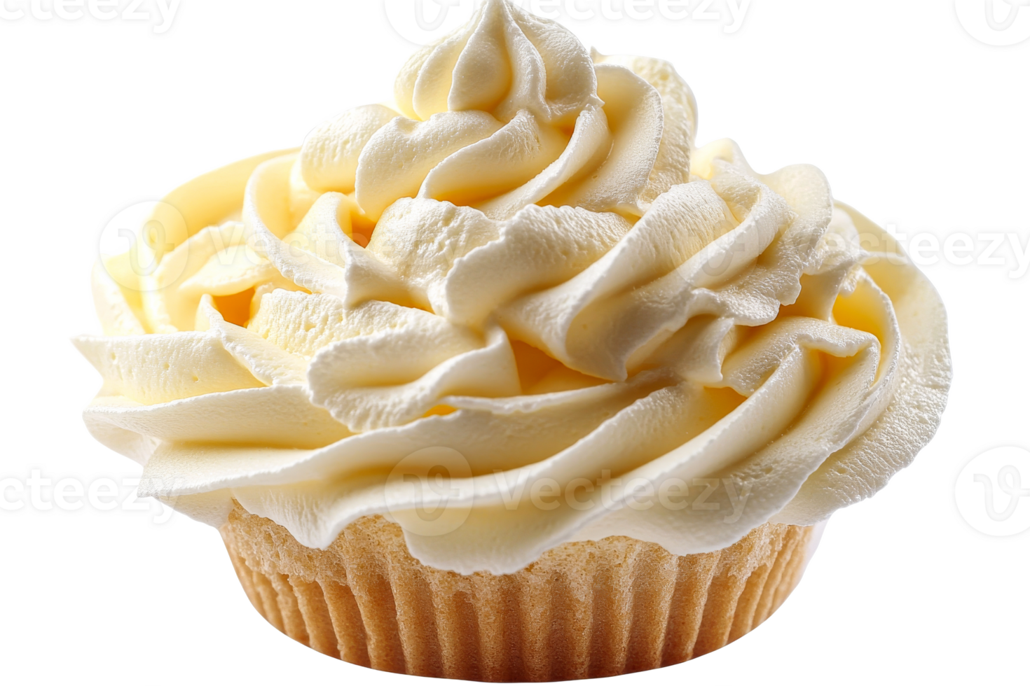 Delicious white frosted cupcake with soft texture png
