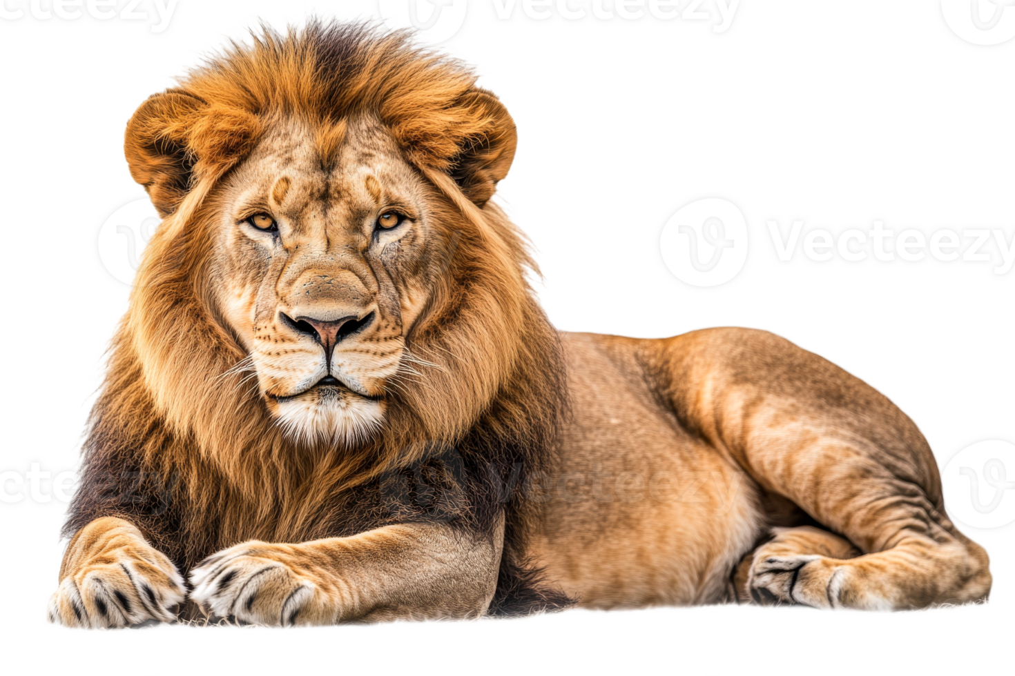 Majestic lion resting with a calm demeanor png