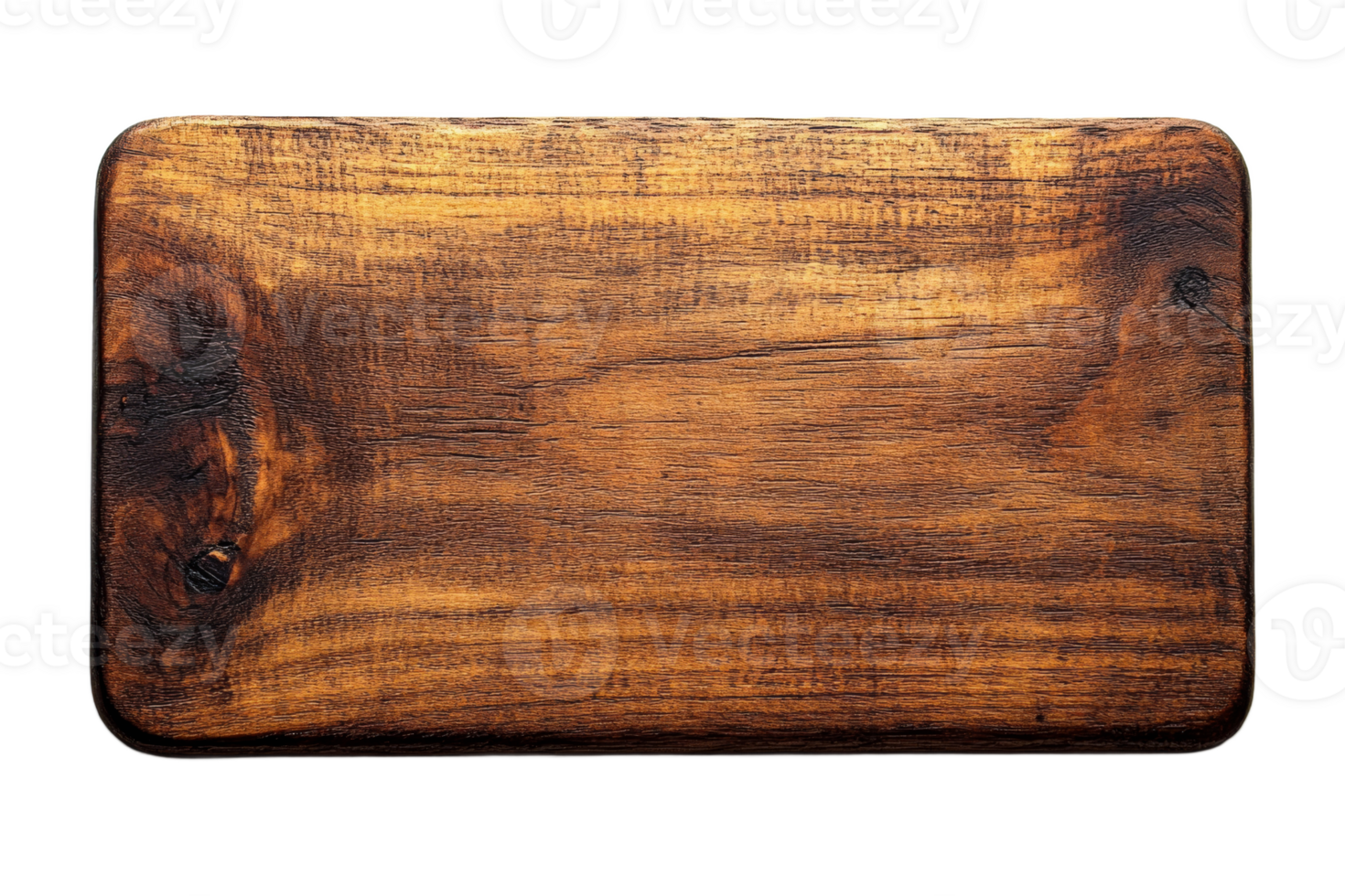 Wooden serving board on transparent background png