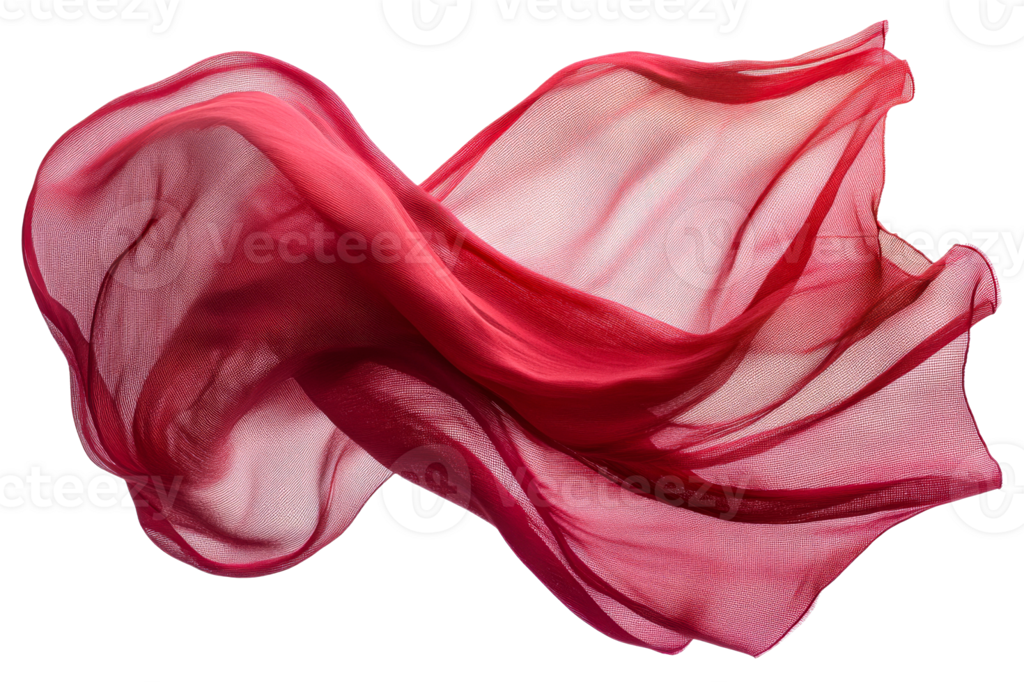 Elegant red fabric on a translucent background png