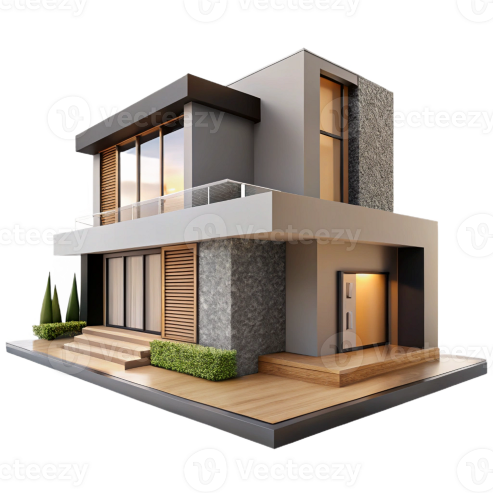 dramatic rustic Modern House Design Minimalist Style Transparent premium png