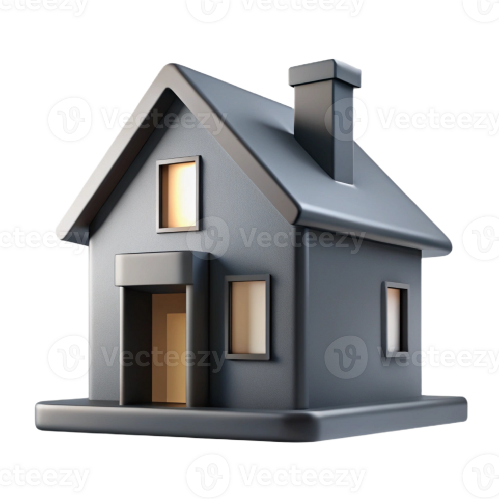 serene contemporary Modern House Silhouette Minimalist Form Cutout detailed png