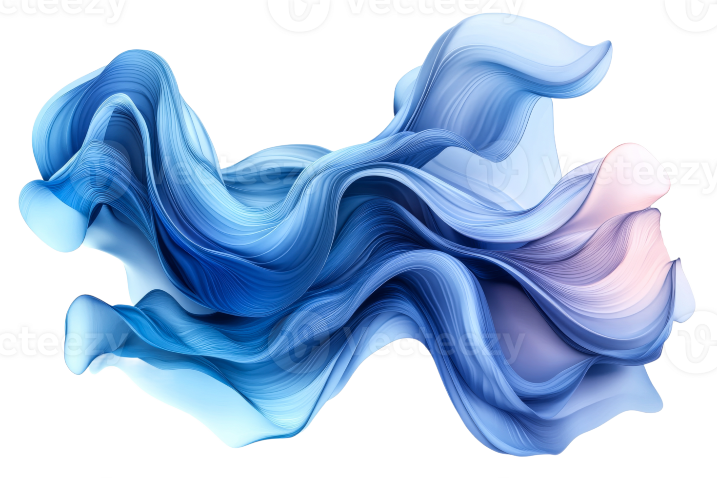 Flowing blue waves with a transparent background design png
