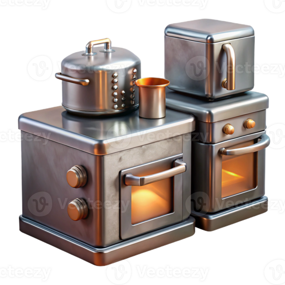 impressive traditional Modern Kitchen Appliances Stainless Steel Transparent Background detailed png