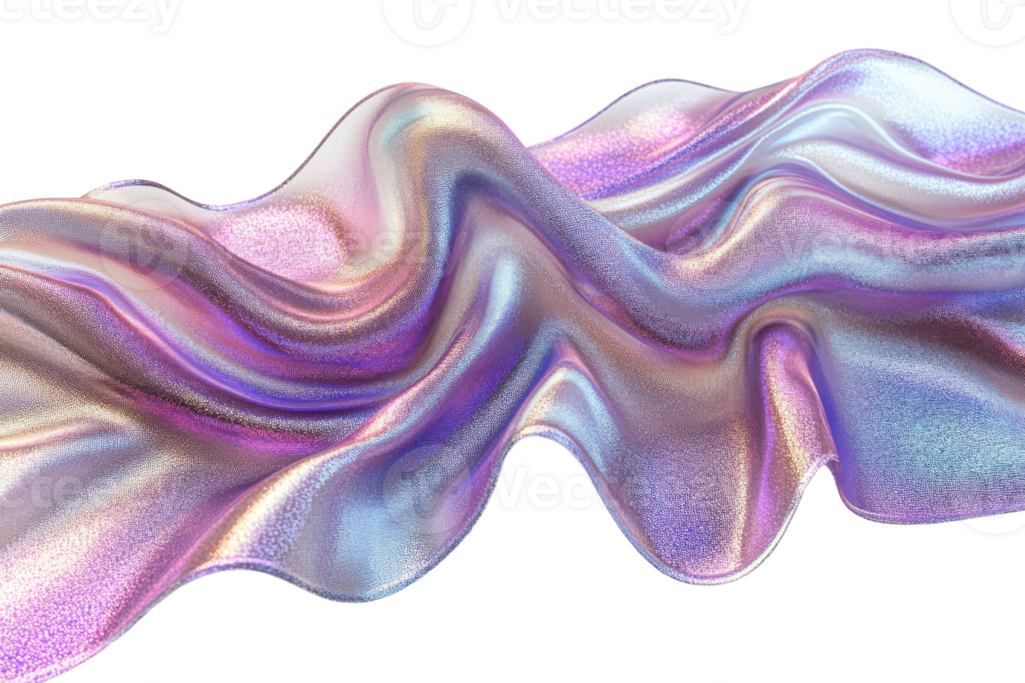 Colorful translucent fabric flowing in soft waves png