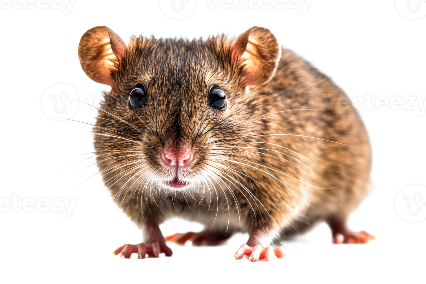 Close up of a small mouse on a transparent background png