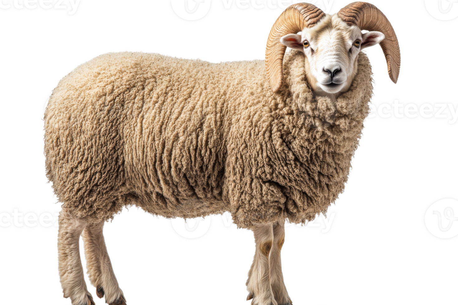 Strong ram standing on a transparent background png