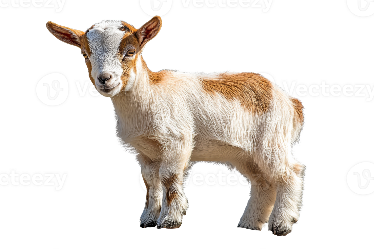 Adorable baby goat standing on transparent background png