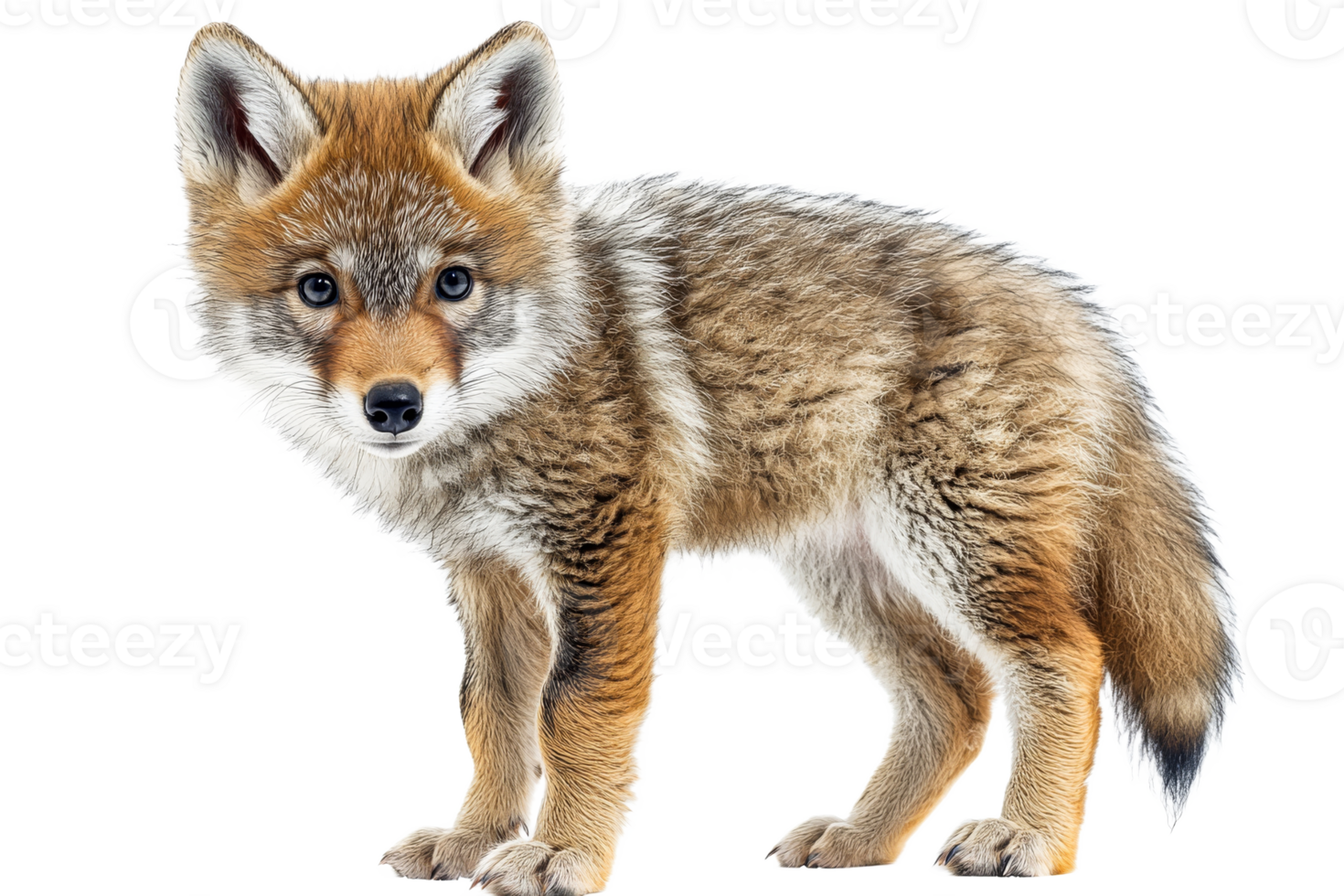 Cunning fox standing on a transparent background png