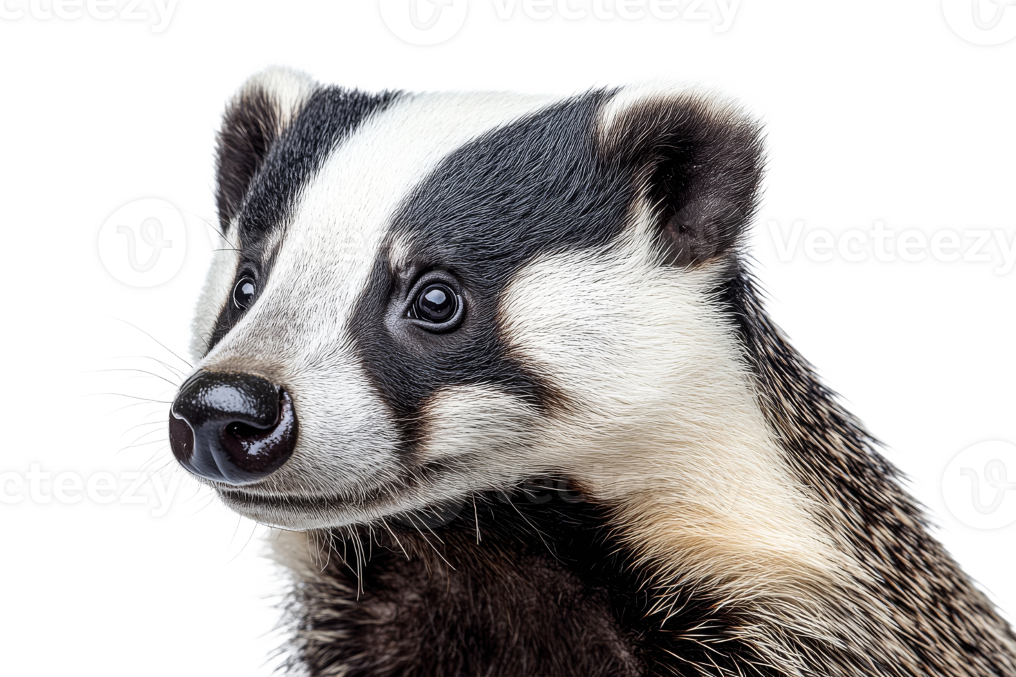 Badger portrait with a transparent background png