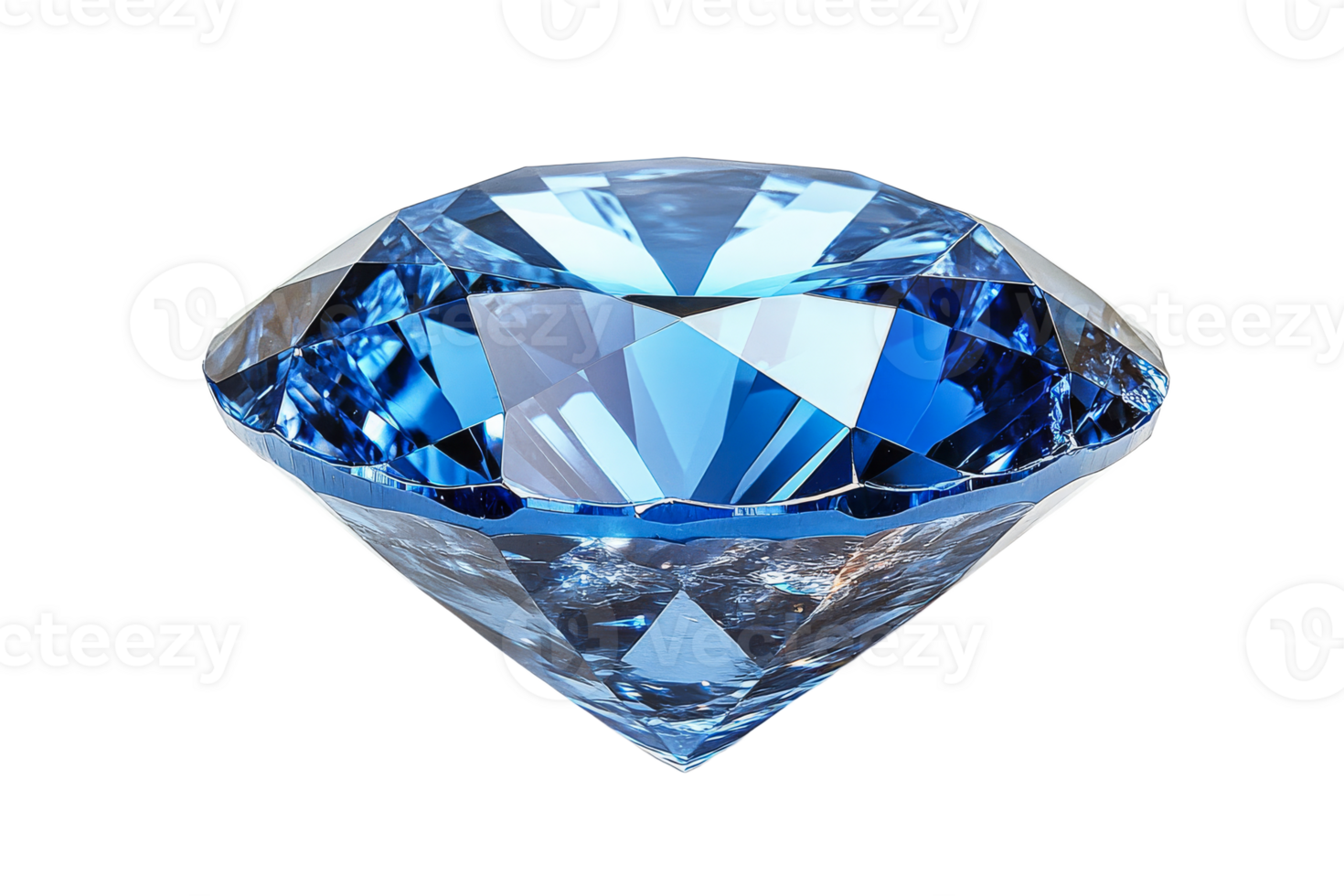 Elegant blue diamond with sparkling facets and clarity png