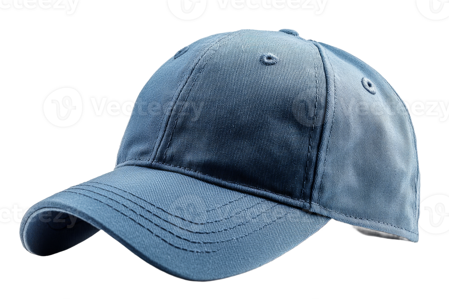 Casual blue cap with six panels and adjustable strap png