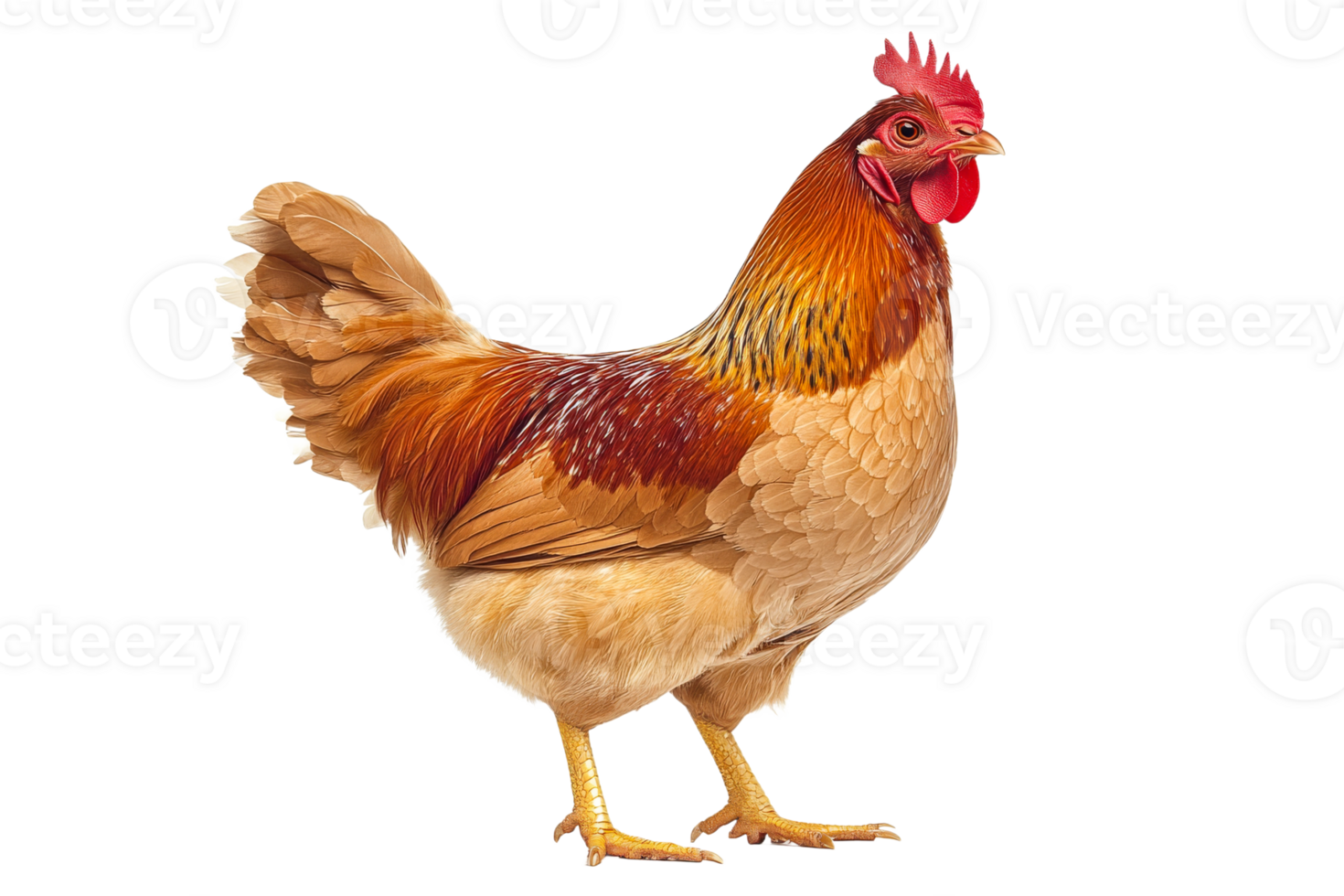 A vibrant rooster with striking plumage stands confidently png
