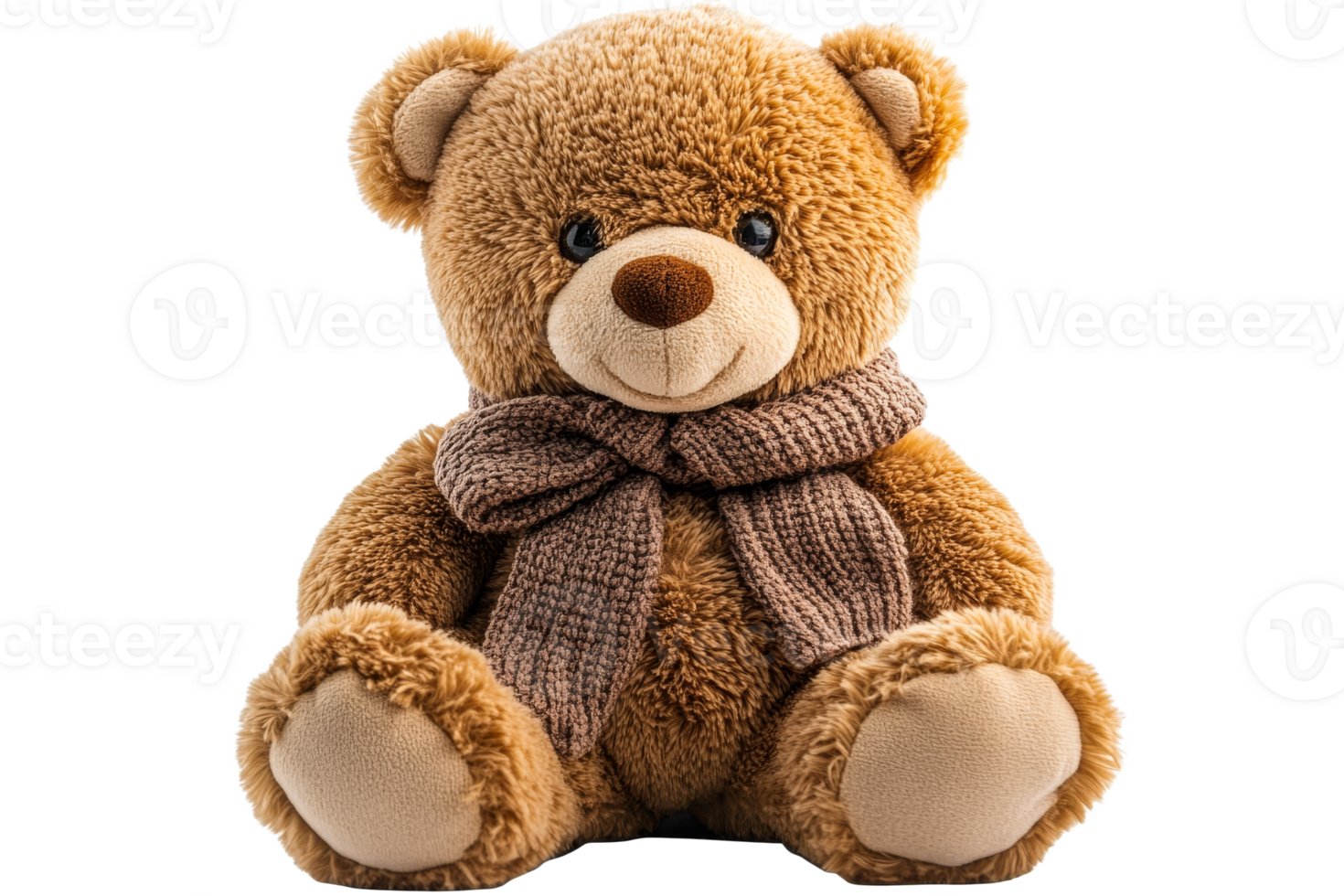 Cute teddy bear with scarf on a transparent background png