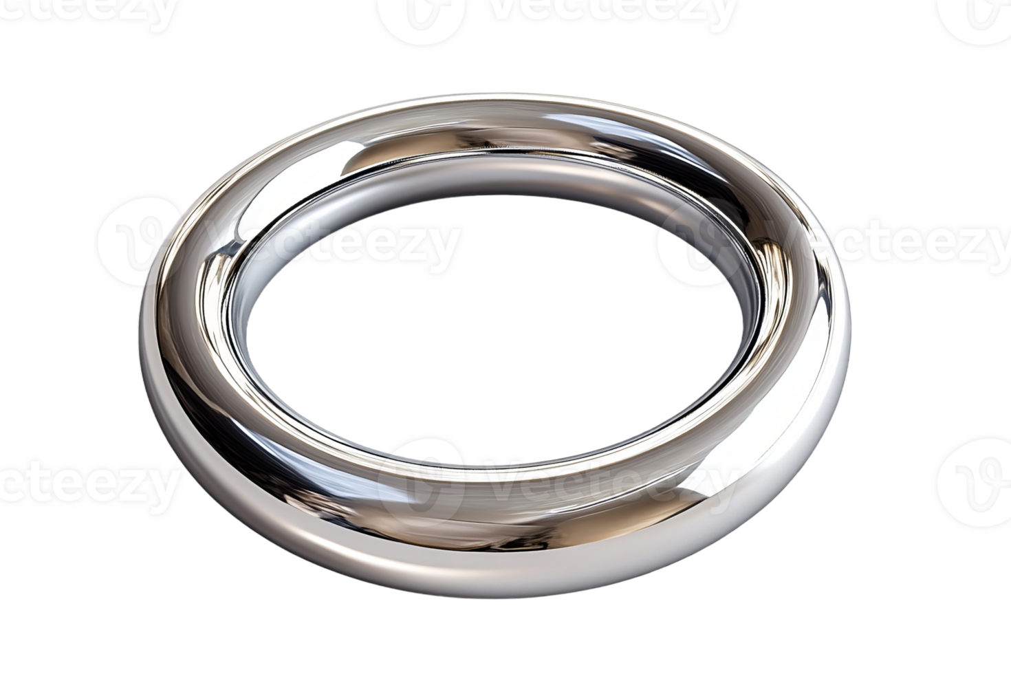Shiny metallic ring with a smooth, reflective surface png