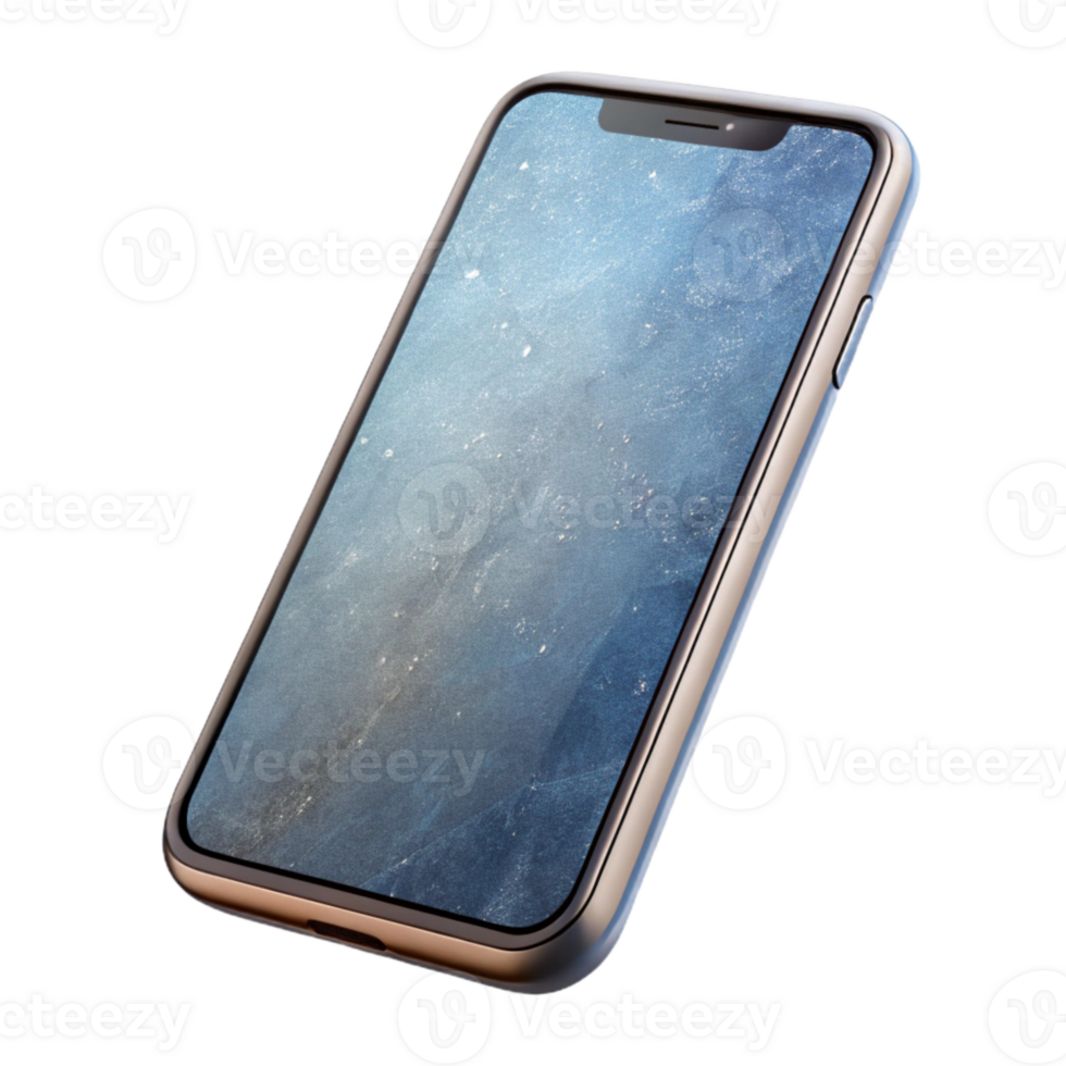 dramatic vintage Modern Smartphone Front View with Transparent Background genuine png