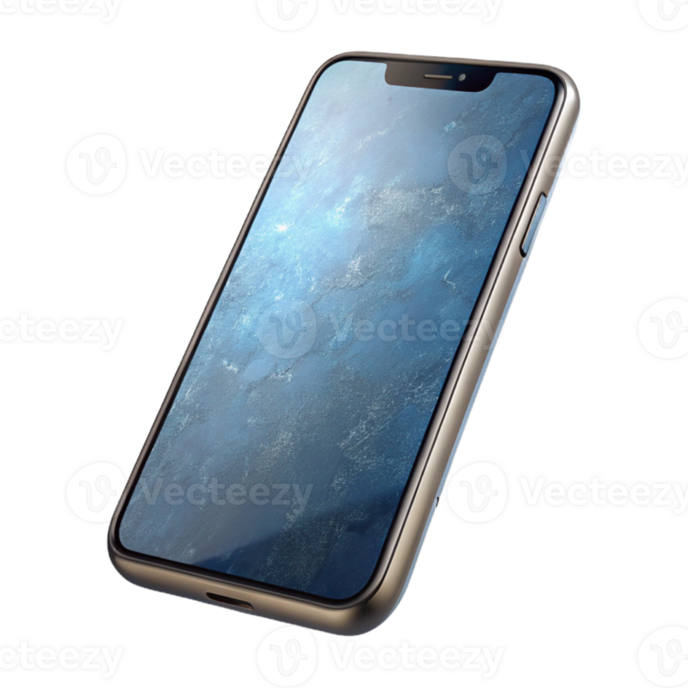 impressive vintage Modern Smartphone Front View with Transparent Background high resolution png