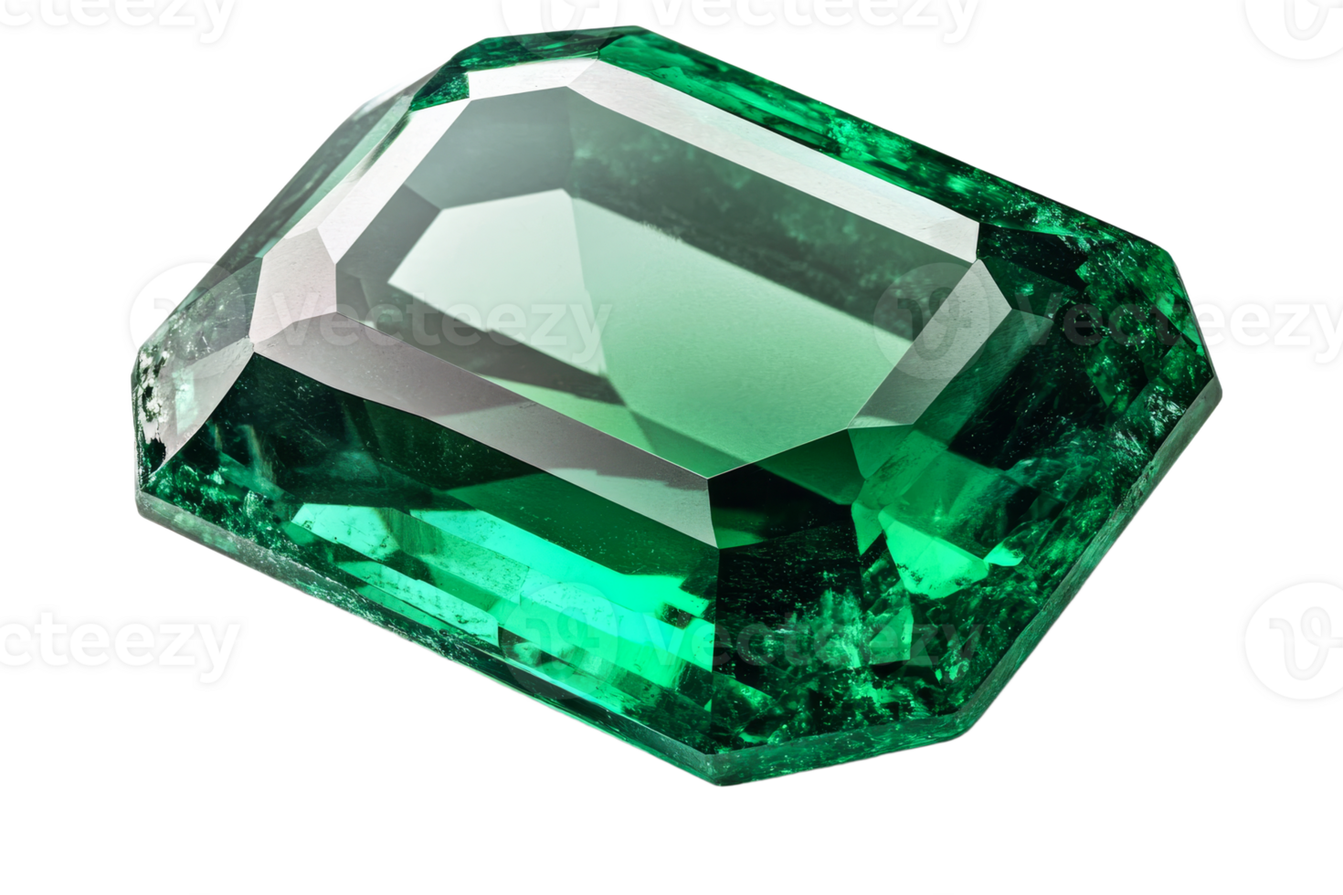 Stunning green emerald with a transparent background png