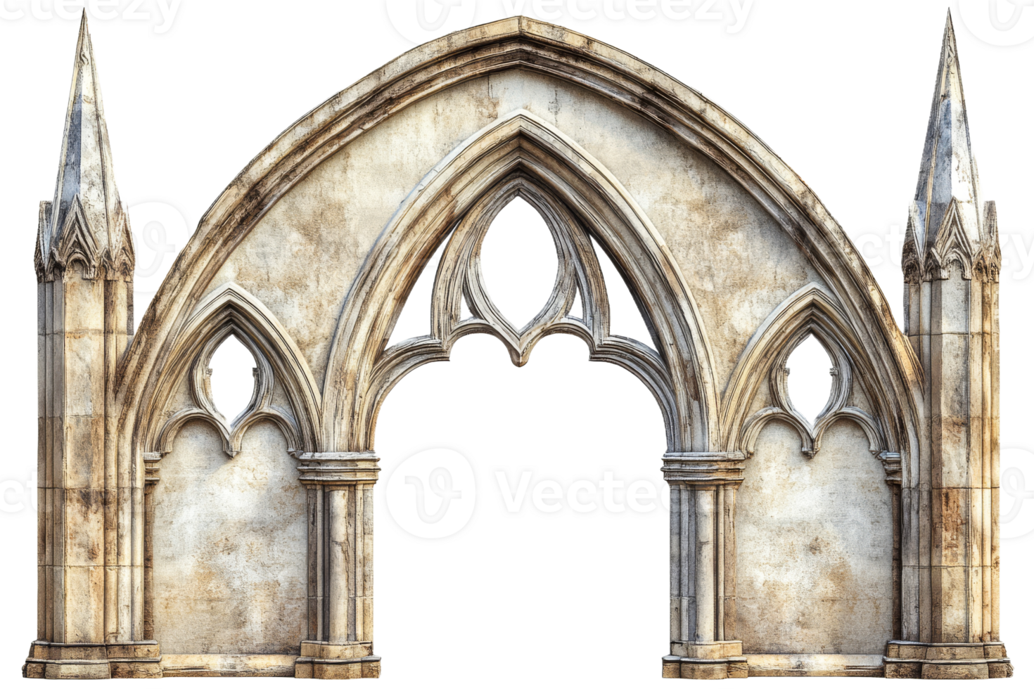 Gothic archway design with transparent background png