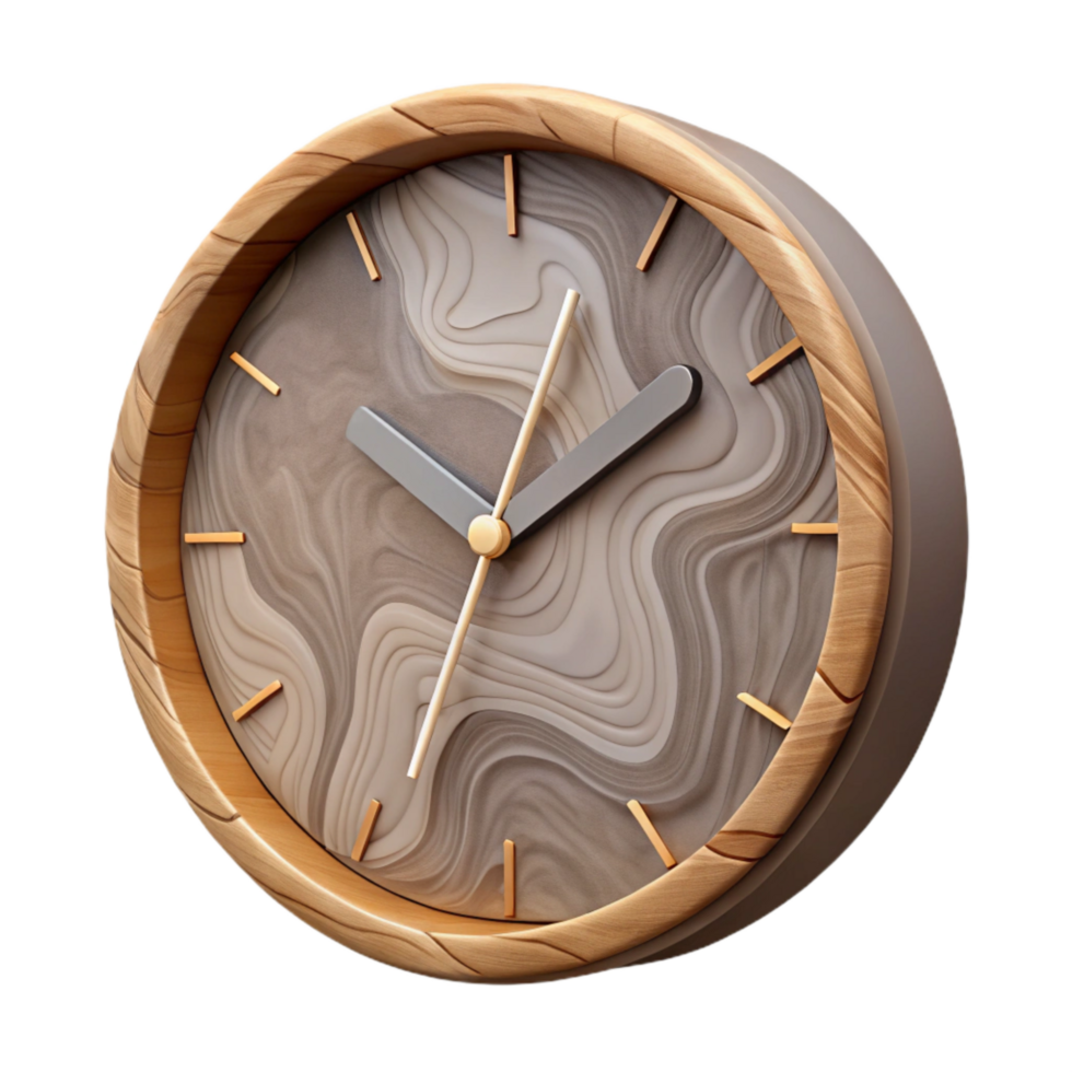 impressive vintage Modern Wall Clock Wooden Frame Cutout detailed png