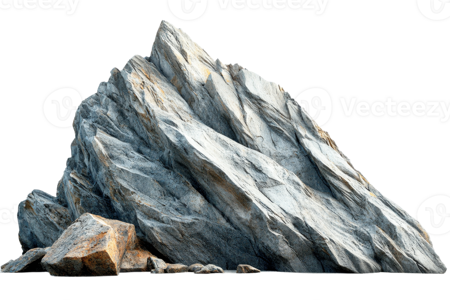 Natural rock formation with rugged texture and sharp edges png