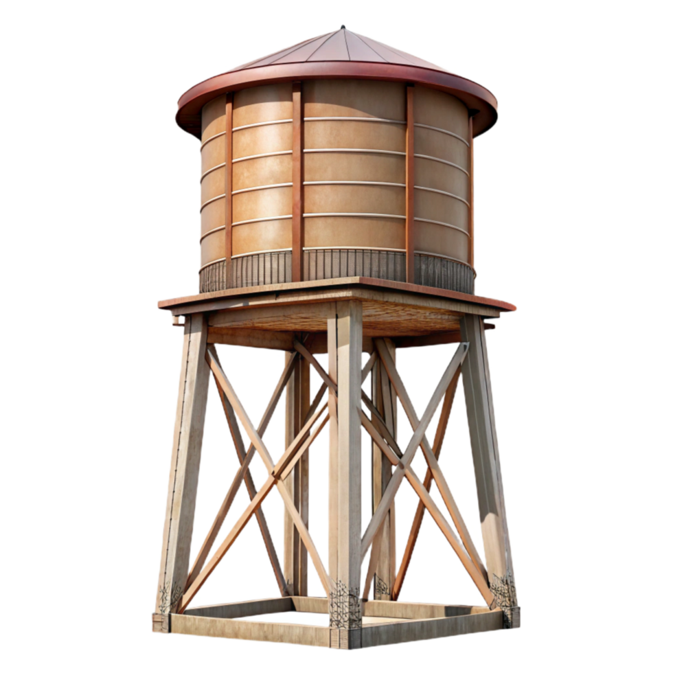 extraordinary minimalist Modern Water Tower Side View Cutout Transparent Background png