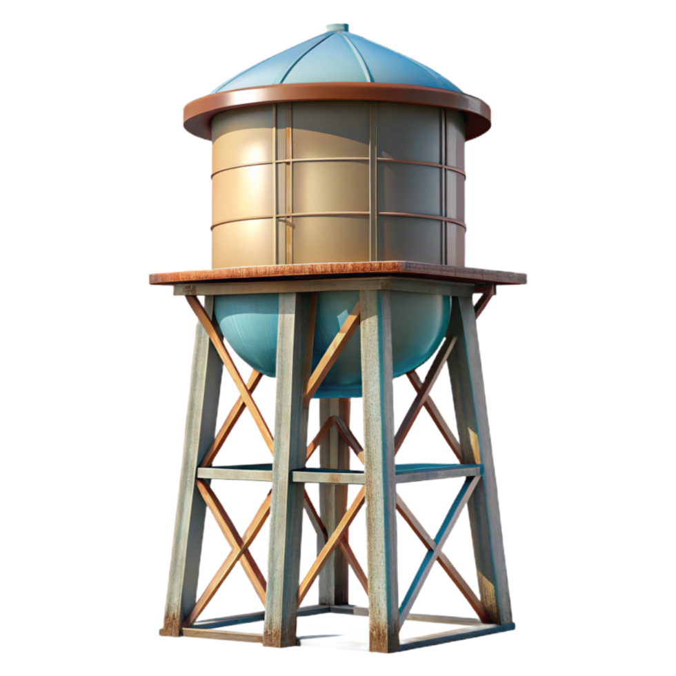 wonderful classic Modern Water Tower Side View Cutout Transparent Background png