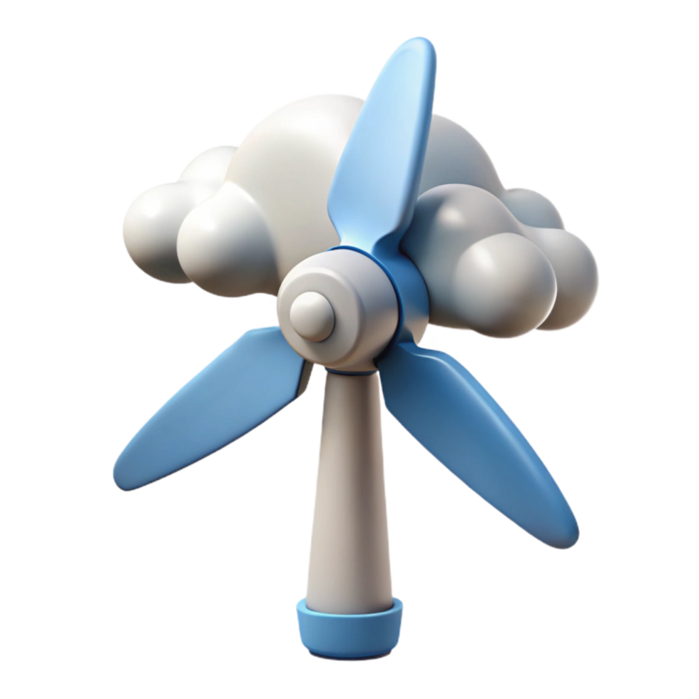 elegant vintage Modern Wind Turbine with Birds Flying Cutout detailed png