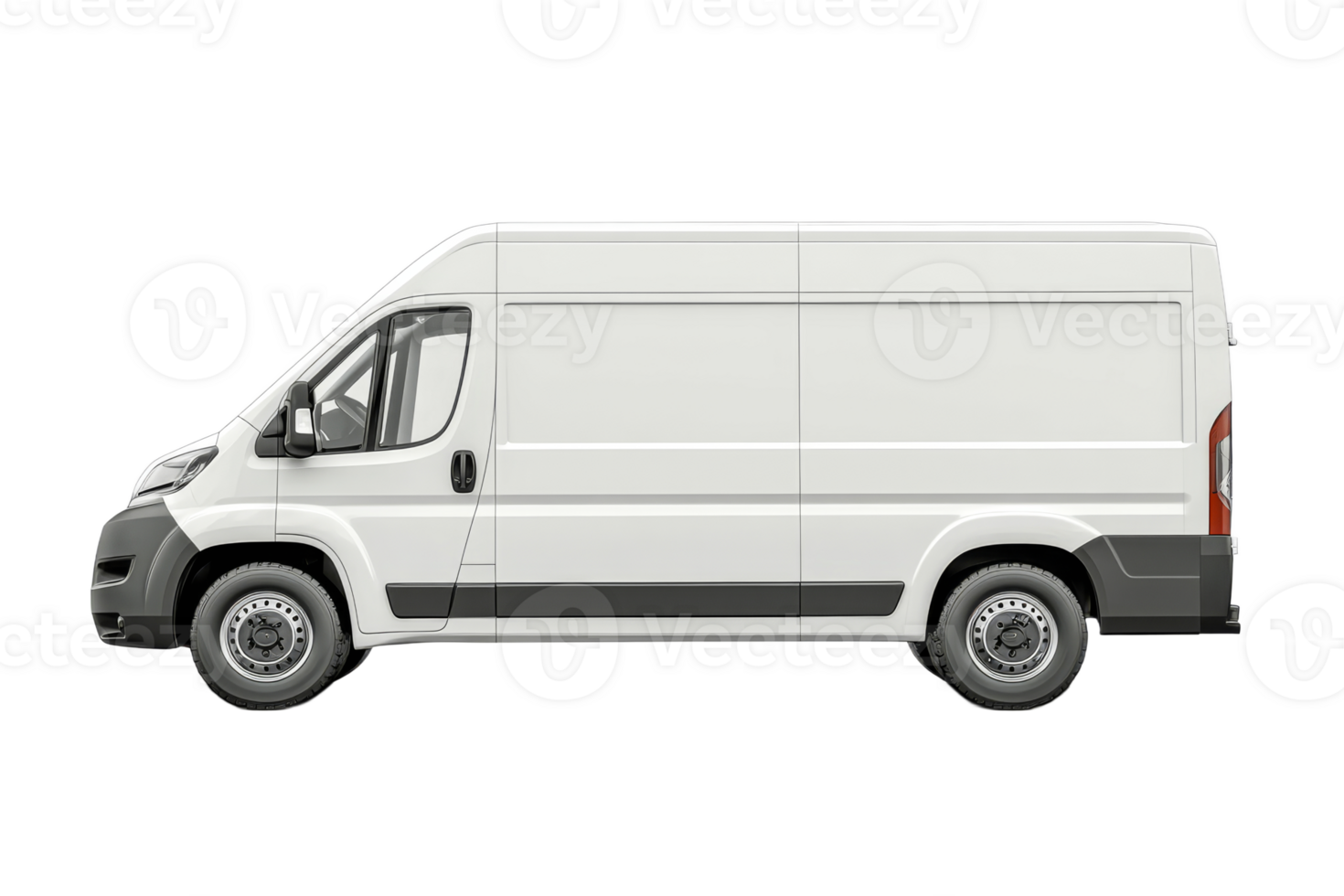 Delivery van parked on an urban street in the afternoon png