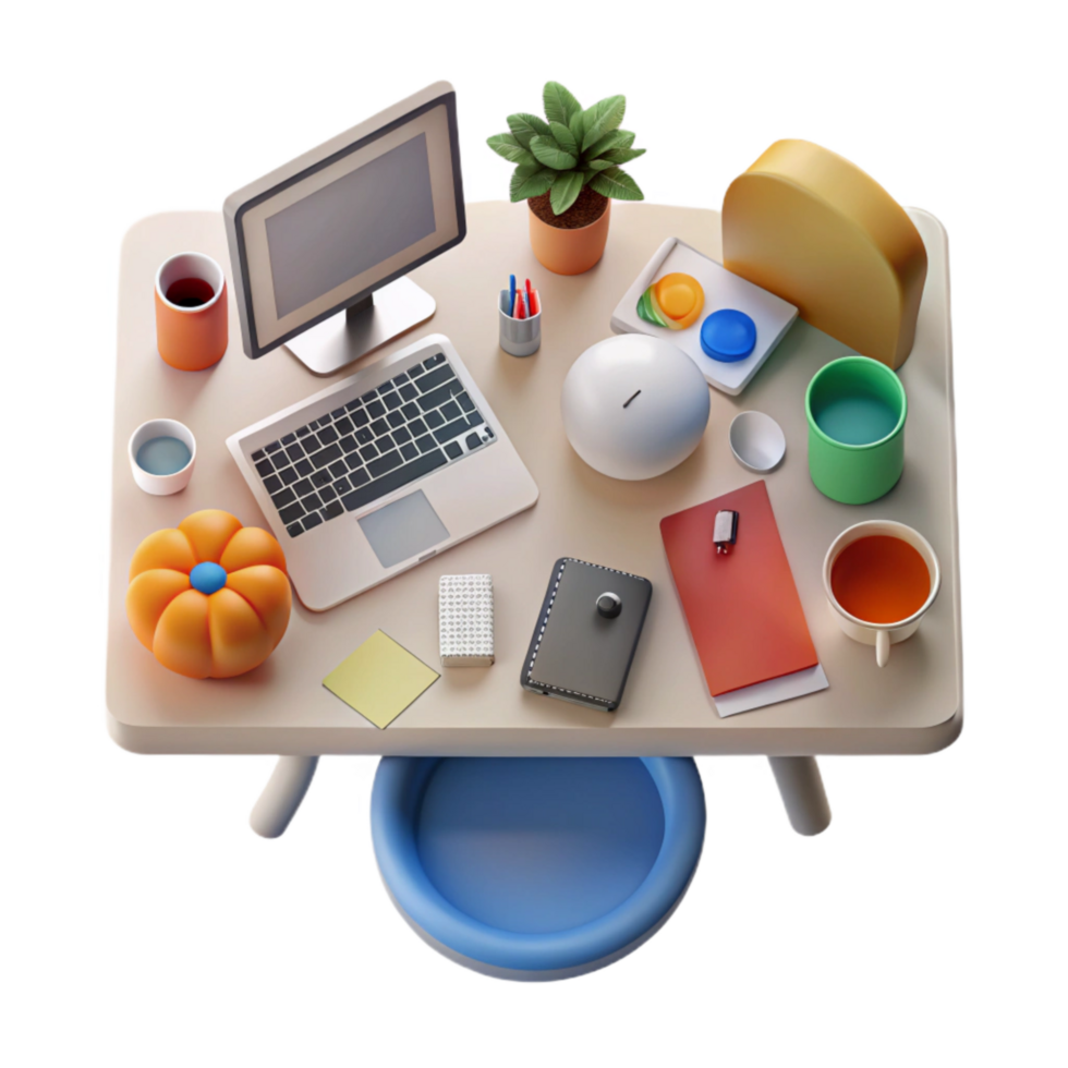 vibrant creative Modern Workspace with Ai Design Tools Transparent detailed png