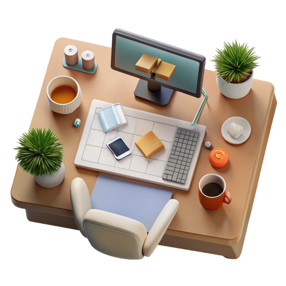 wonderful modern Modern Workspace with Ai Design Tools Transparent detailed png