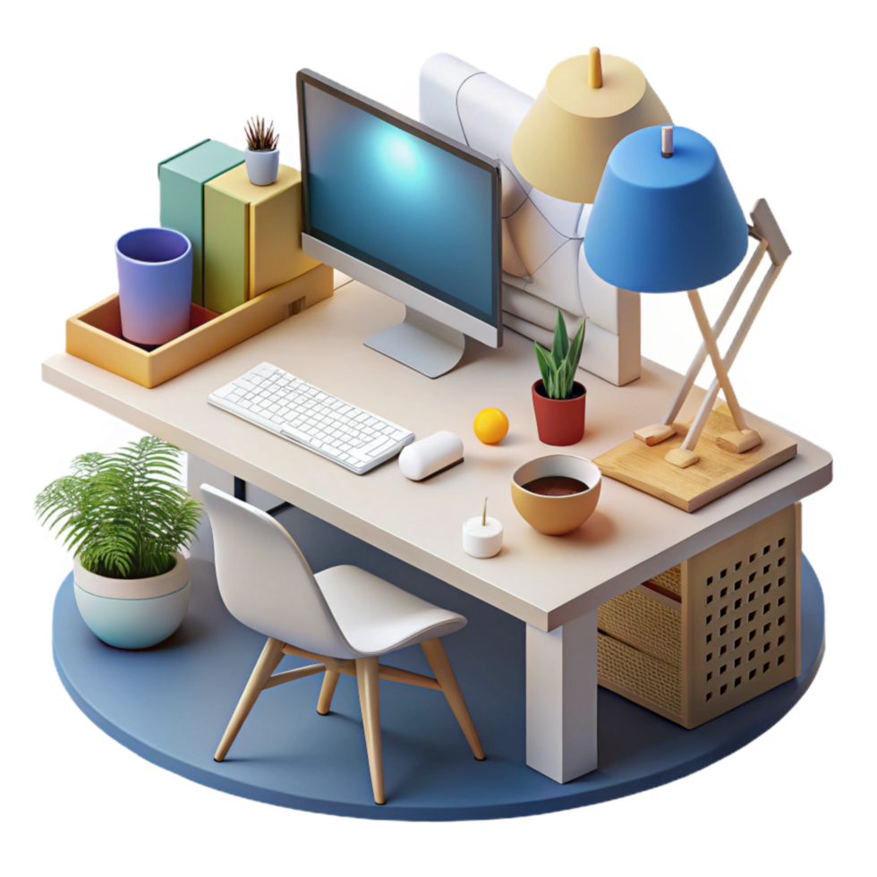 dramatic traditional Modern Workspace with Ai Design Tools Transparent png