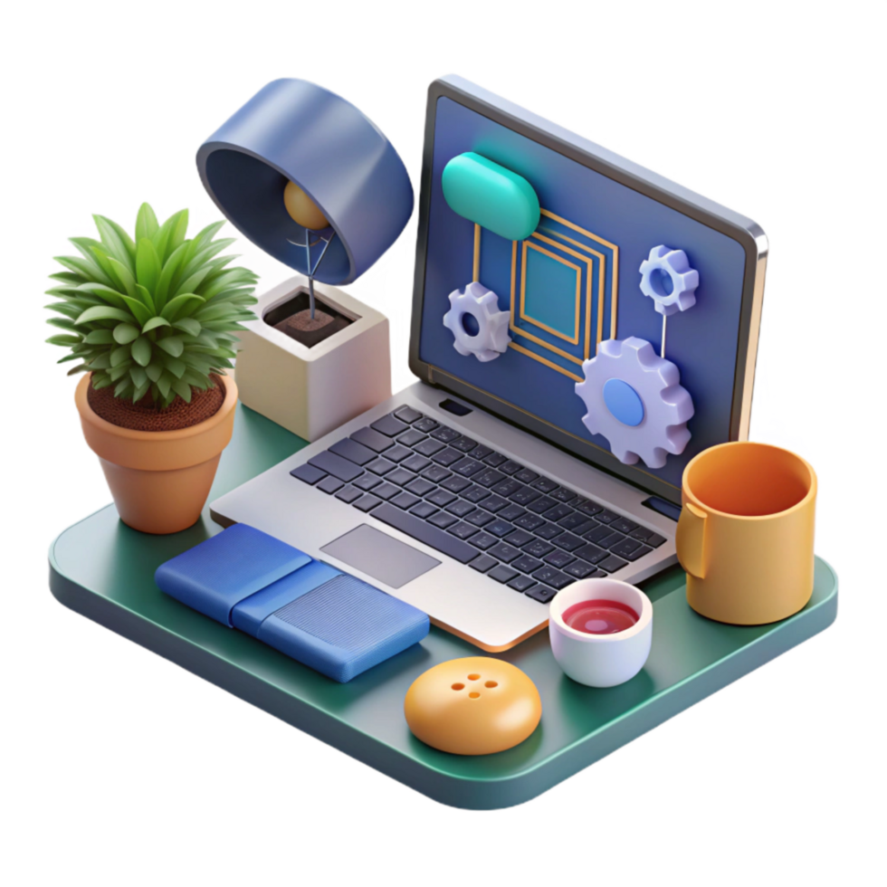 magnificent rustic Modern Workspace with Ai Design Tools Transparent detailed png