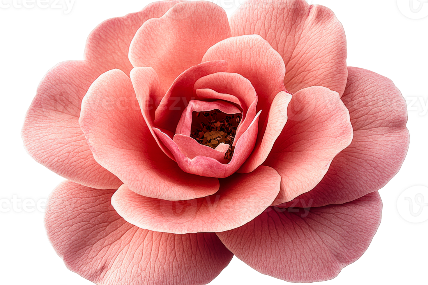 A stunning pink rose blooms with layers of delicate petals png