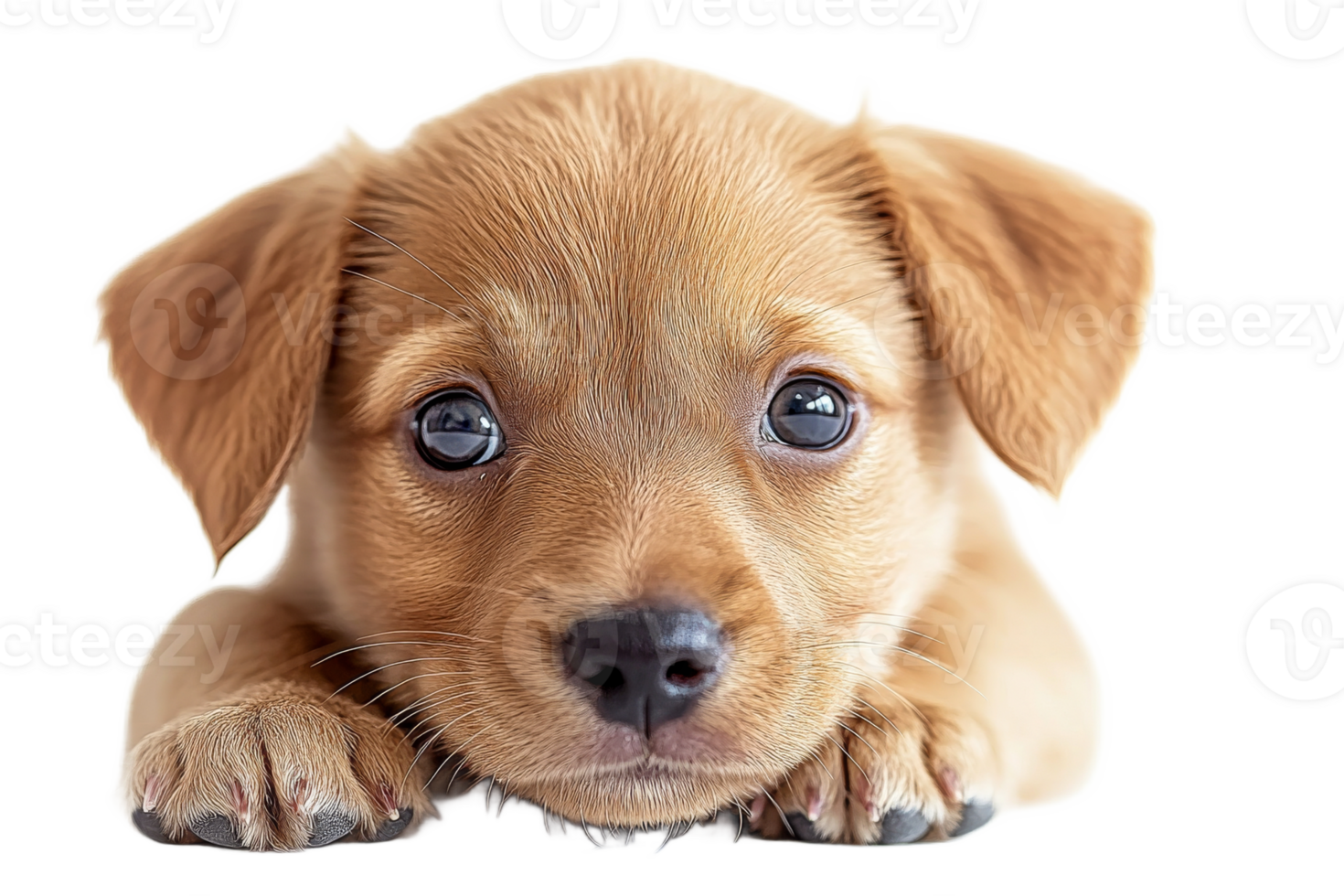 Cute puppy with big eyes on transparent background png