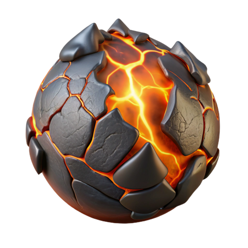 beautiful minimalist Molten Lava Through Cracked Earth Cutout exclusive png