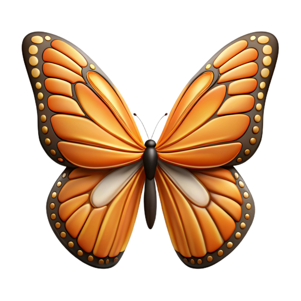 magnificent artistic Monarch Butterfly Wings Symmetrical Pattern Isolated authentic png
