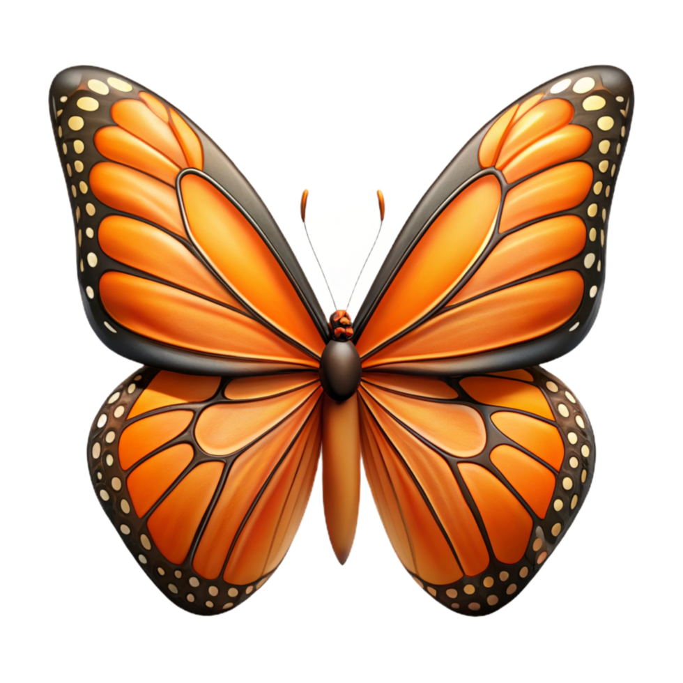 impressive classic Monarch Butterfly Wings Symmetrical Pattern Isolated authentic png