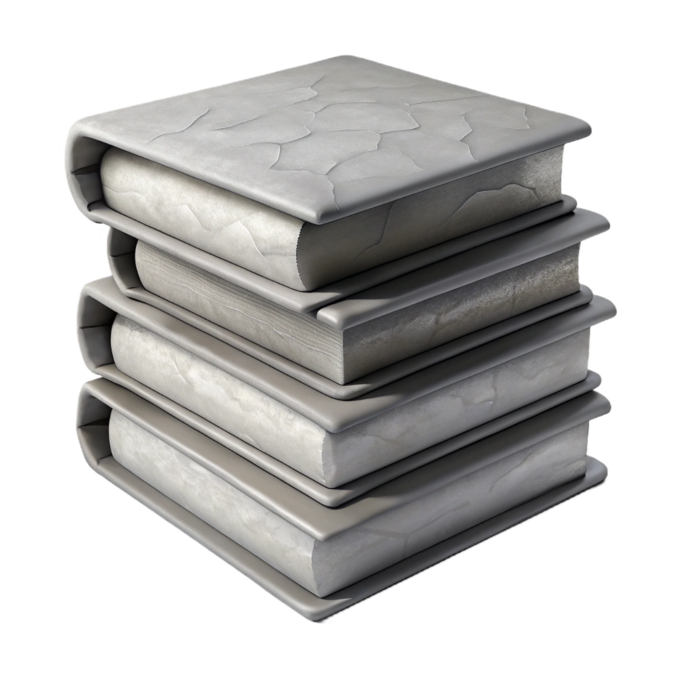 wonderful artistic Monochromatic Book Stack Cutout with Shadow premium png