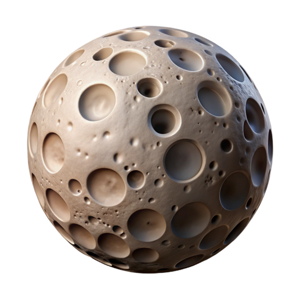 serene traditional Moon Surface with Craters Isolated authentic png