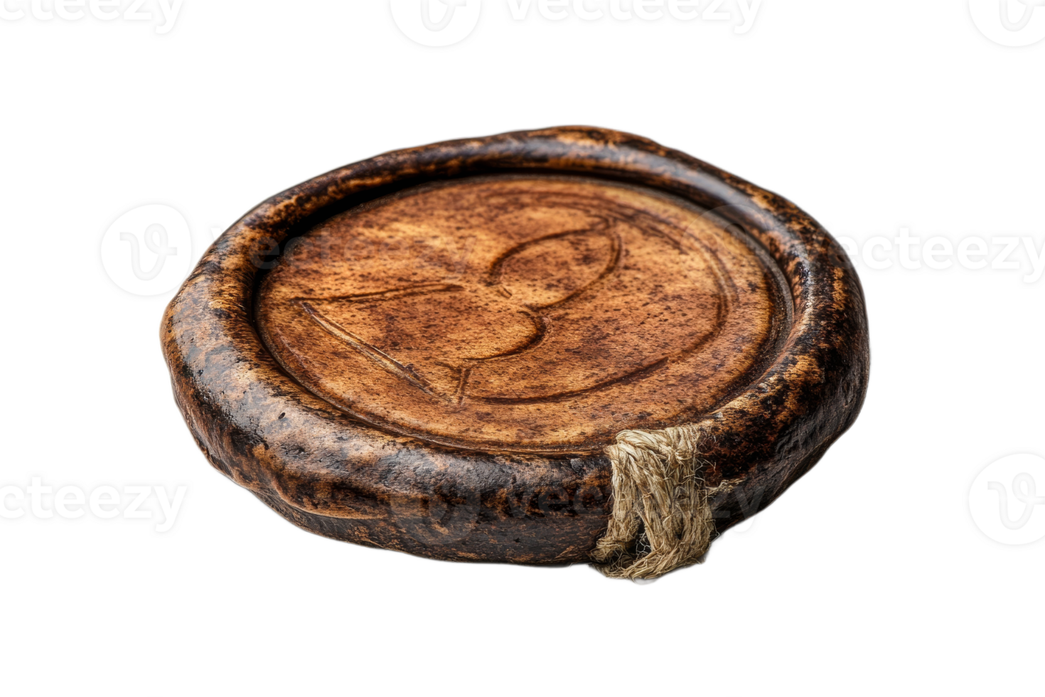 Unique round seal made of natural materials png