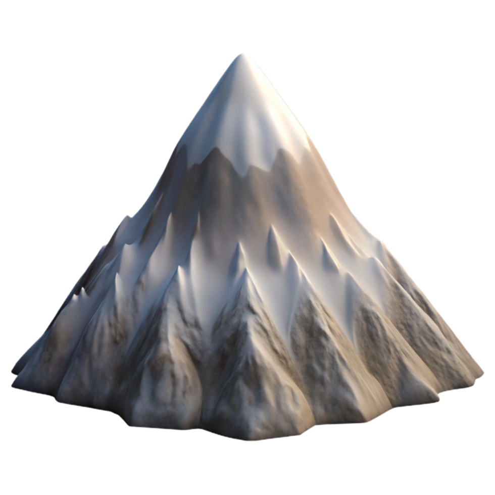 stunning minimalist Mountain Peak Snow Capped Isolated png